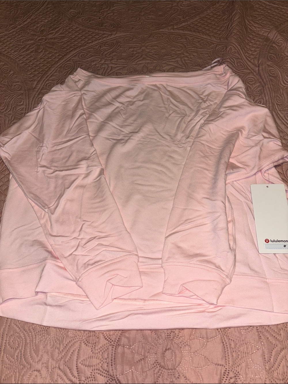 lululemon athletica Women’s Pale Pink Long-Sleeve Pullover Sweatshirt